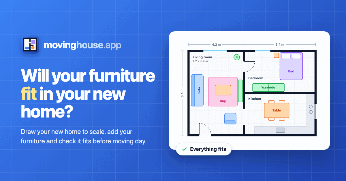 Free moving floorplanner - will your furniture fit ?